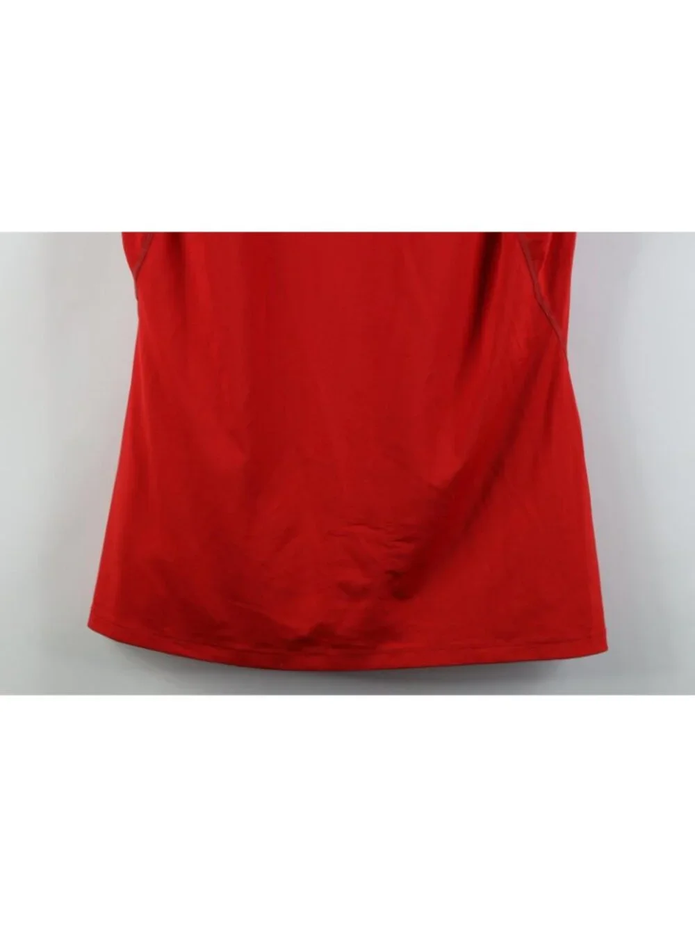 Nike Pro Combat Womens Small Compression Fitted Training Gym V-Neck T-Shirt Red
